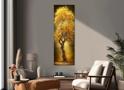 Golden Tree Canvas Print, Golden Tree Art, Modern Rustic Wall Decor, Framed & Ready to Hang
