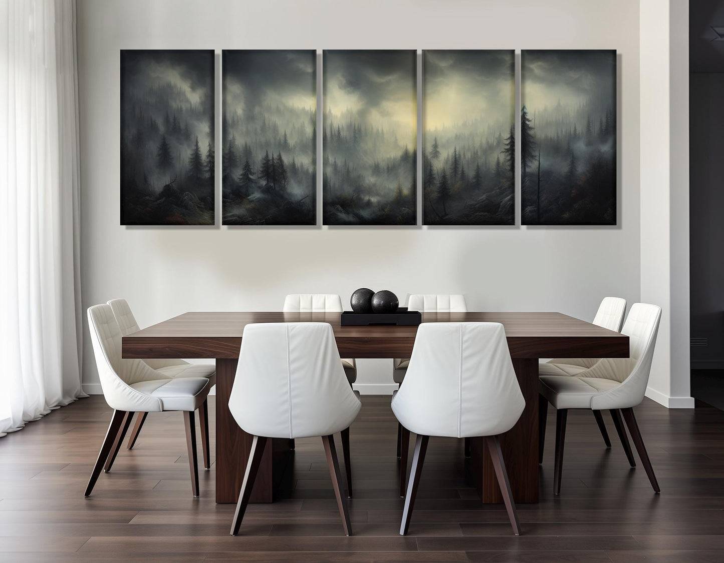 Misty Forest Canvas Print - Foggy Pine Wall Art | Framed & Ready to Hang