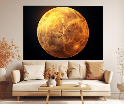 Venus Canvas Print - Abstract Pink Planet Painting | Gallery Wrapped Cotton Canvas
