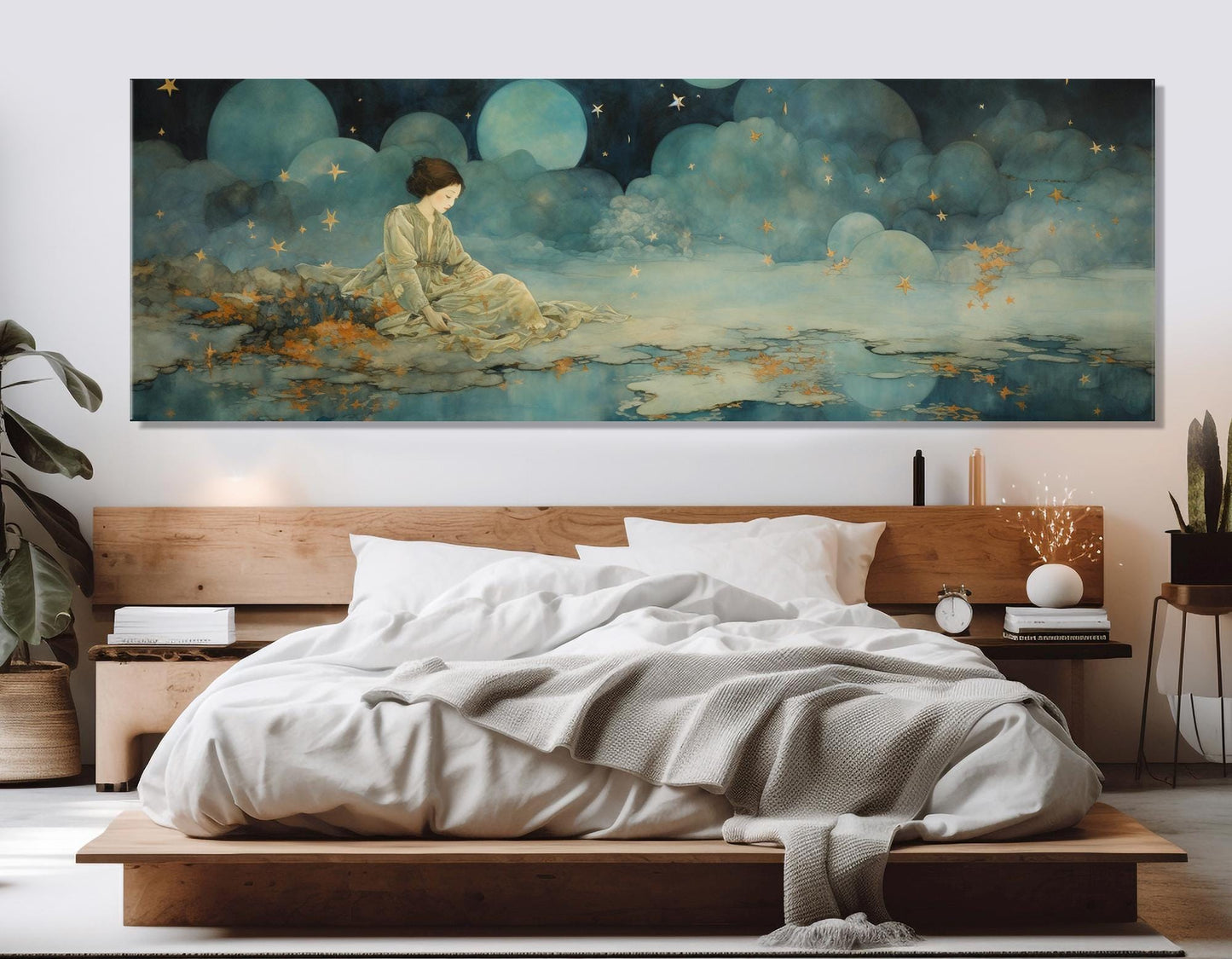 Abstract Dreaming Wall Art - Fairytale Dreamer Painting Canvas Print, Ready to Hang