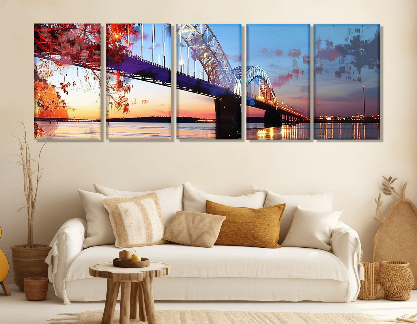 Hernando de Soto Bridge Canvas Print, Memphis Wall Art, Framed and Ready to Hang