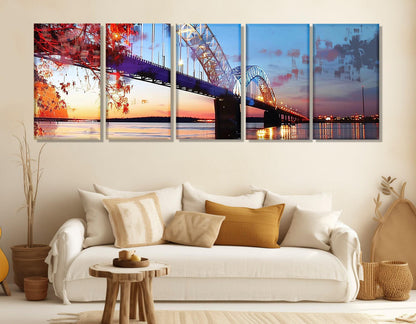 Hernando de Soto Bridge Canvas Print, Memphis Wall Art, Framed and Ready to Hang