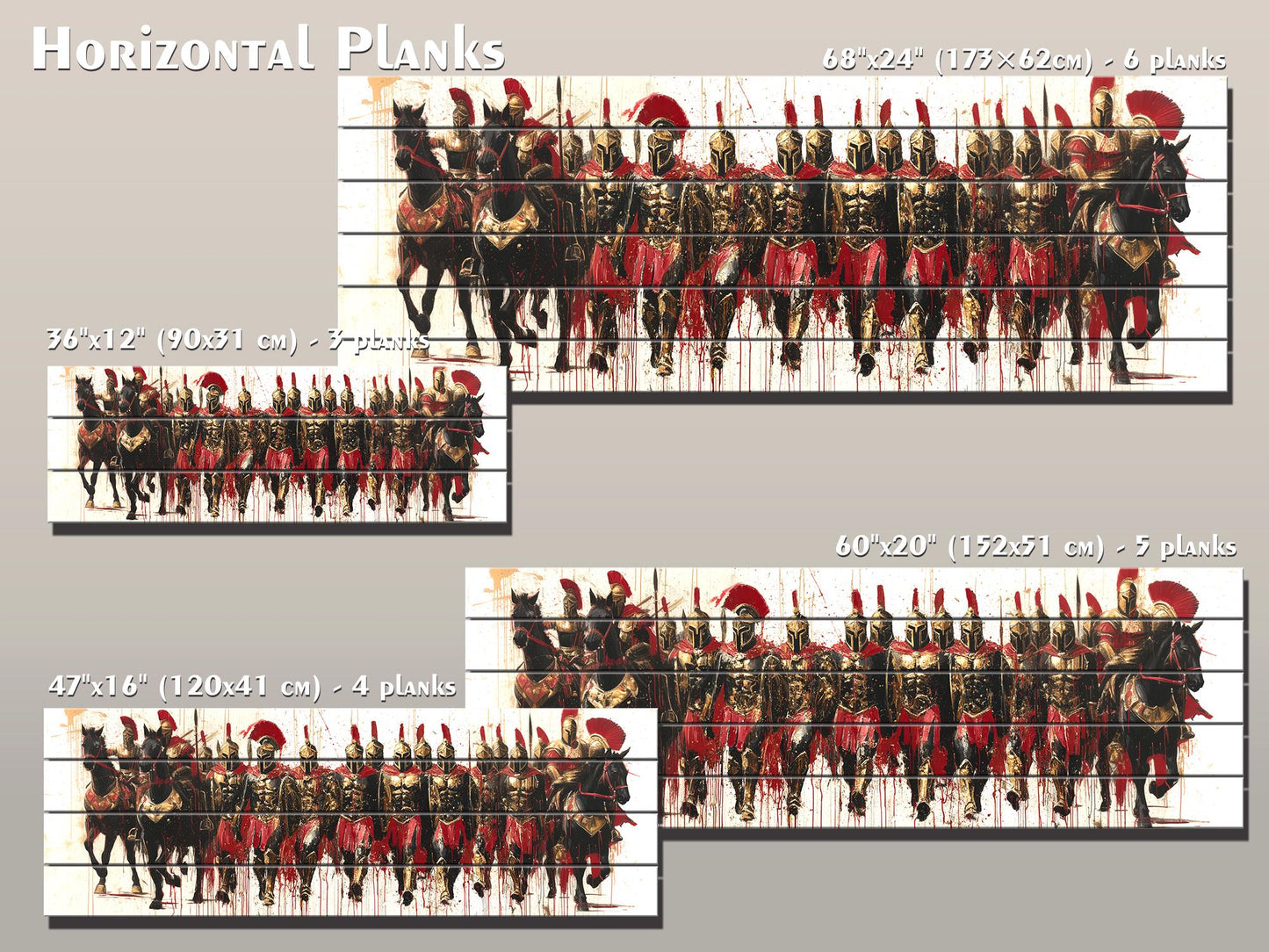 King Leonidas Spartan Warriors Print on Wood