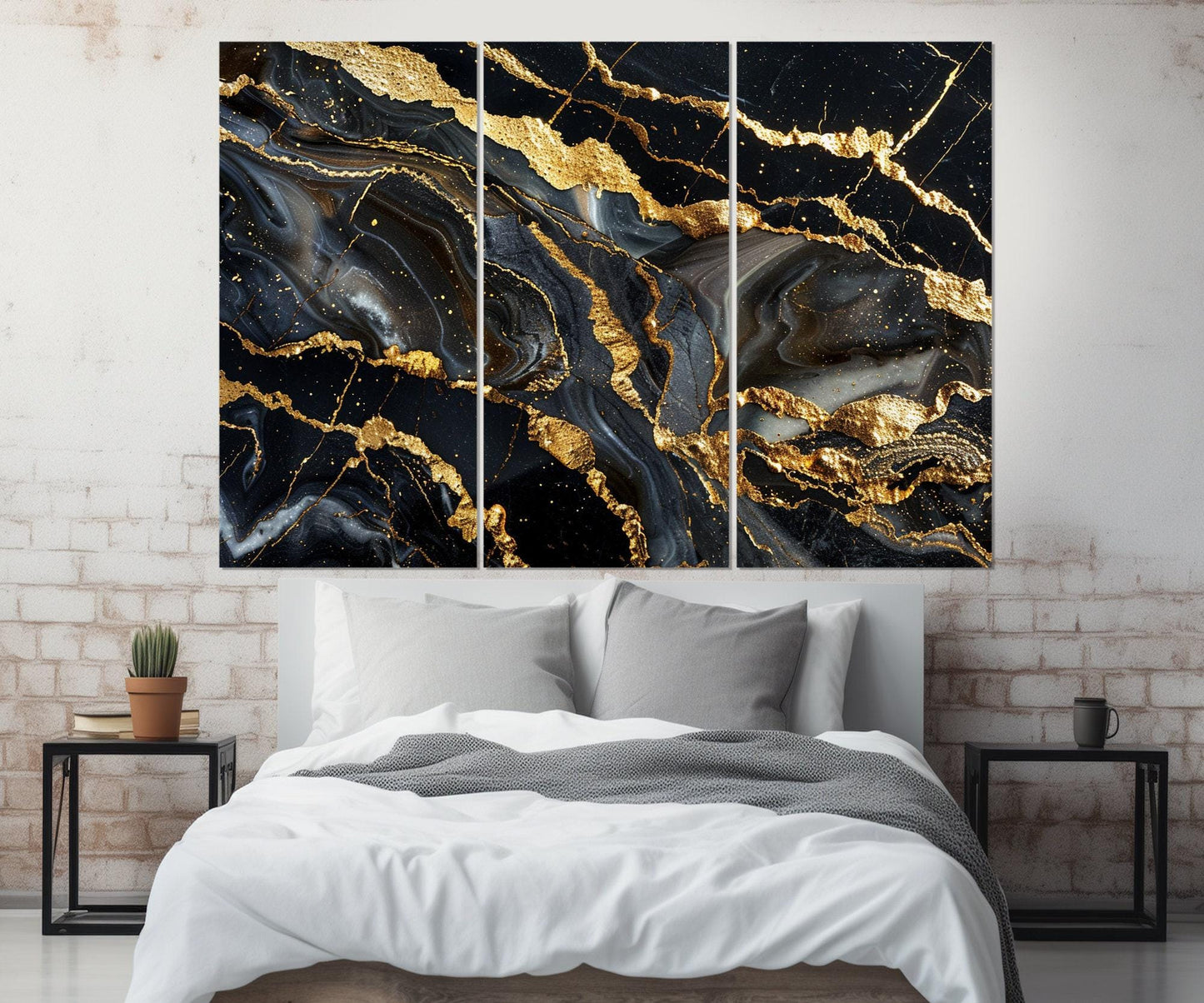 Black Gold Marble Canvas | Luxury Wall Art - Contemporary Framed Canvas Print