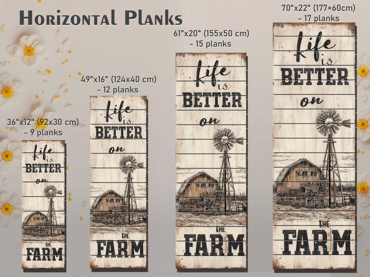 Rustic Wood Wall Art – Life On The Farm Sign | Cozy Country Wall Decor