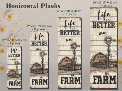 Rustic Wood Wall Art – Life On The Farm Sign | Cozy Country Wall Decor