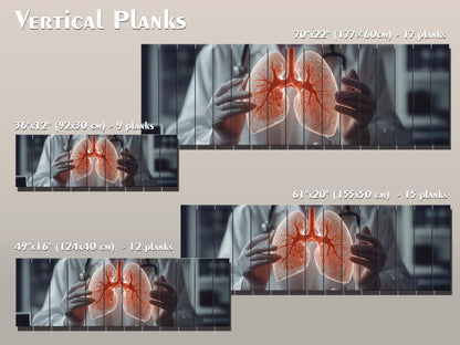 Human Lungs Print On Natural Wood - Pulmonologist Wall Art