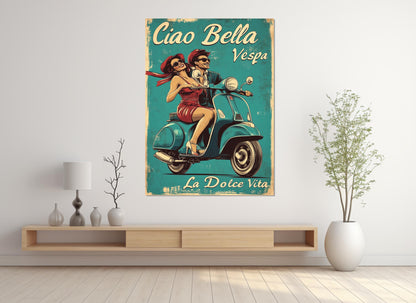 Vintage Italian Poster – Framed Canvas Print | Retro Italy Canvas Wall Art