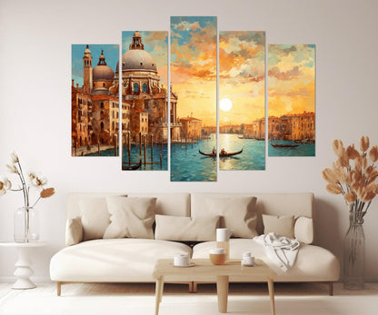 Venice Canvas Print - Abstract Vintage Venice Wall Art | Framed, Ready to Hang