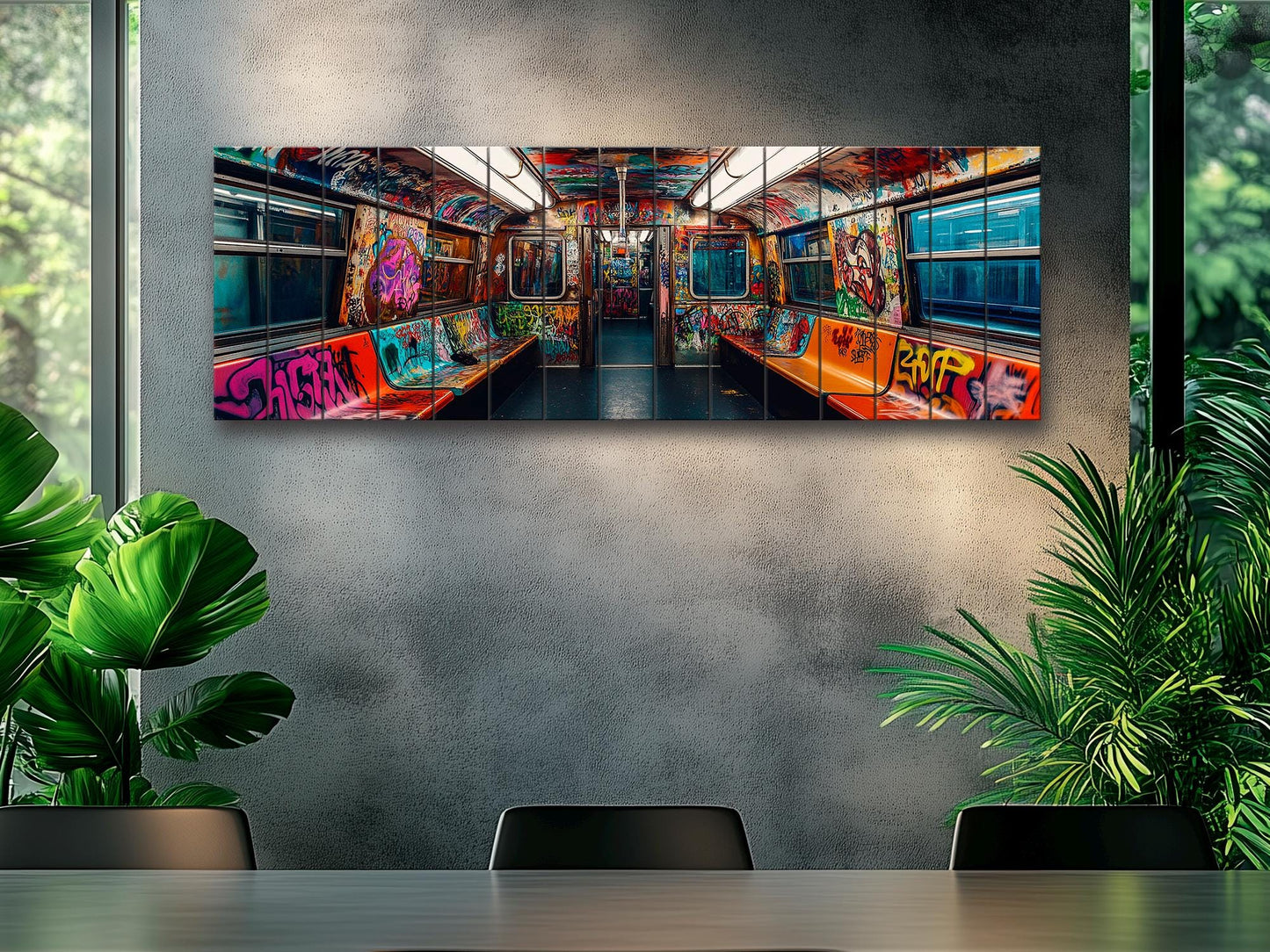 Wood Wall Art – Subway Graffiti Art on Wood Planks | Urban Wall Decor Ready to Hang