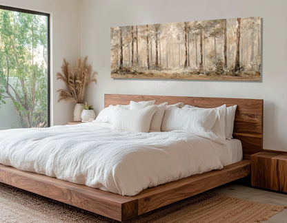 Forest Canvas Print – Abstract Beige Wall Art | Gallery Wrapped, Ready to Hang