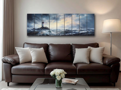 Nautical Wood Wall Art – Scenic Lighthouse Print on Wood | Coastal Home Decor