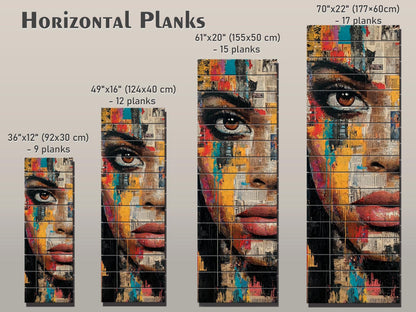 Abstract Expressionism Portrait | Black Woman Wood Wall Art – Mixed Media Print