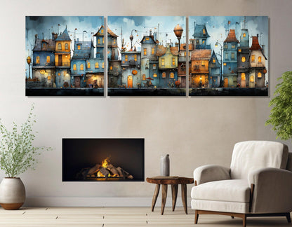 Van Gogh Canvas Print – High Quality City Houses Canvas Wall Art, Ready to Hang