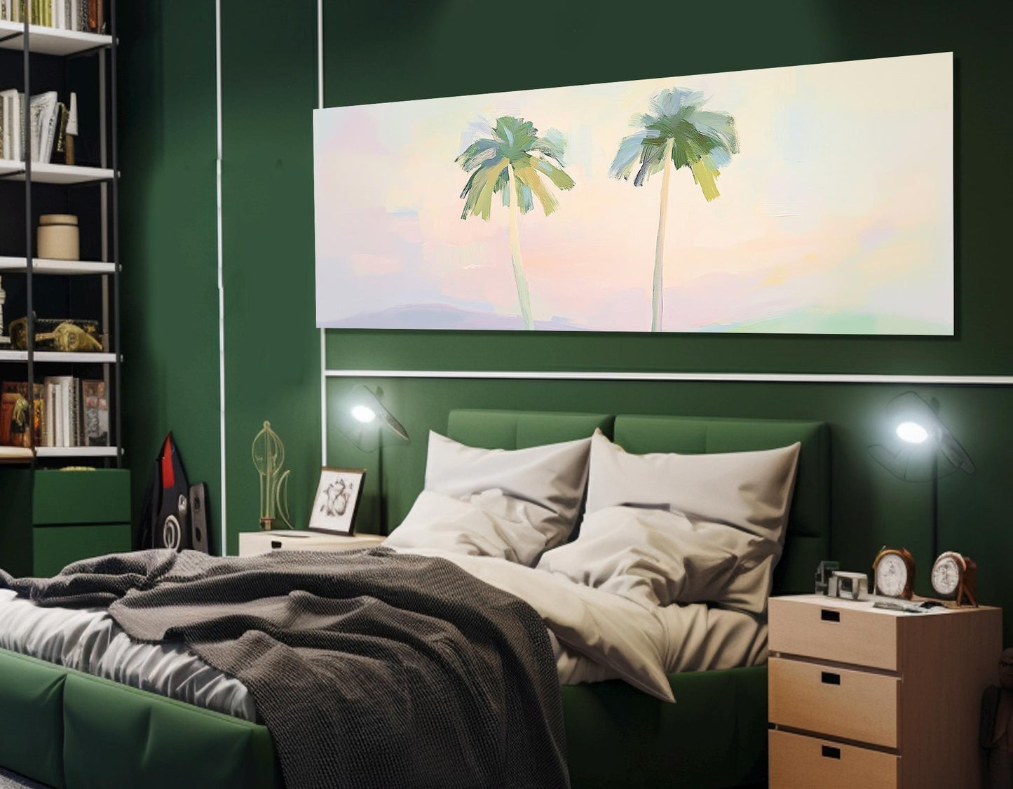 Pastel Palm Trees Canvas - Minimalist Tropical Wall Art | Framed & Ready to Hang