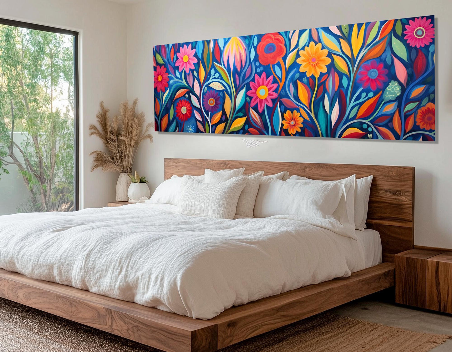 Botanical Canvas Print – Large Floral Wall Decor | Framed, Ready to Hang Art