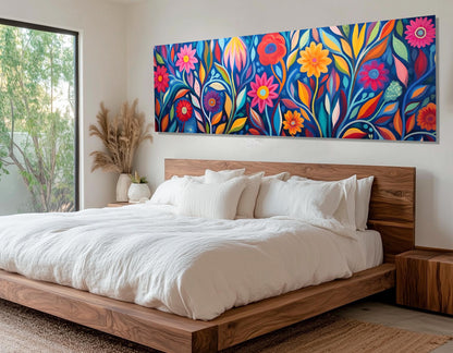 Botanical Canvas Print – Large Floral Wall Decor | Framed, Ready to Hang Art