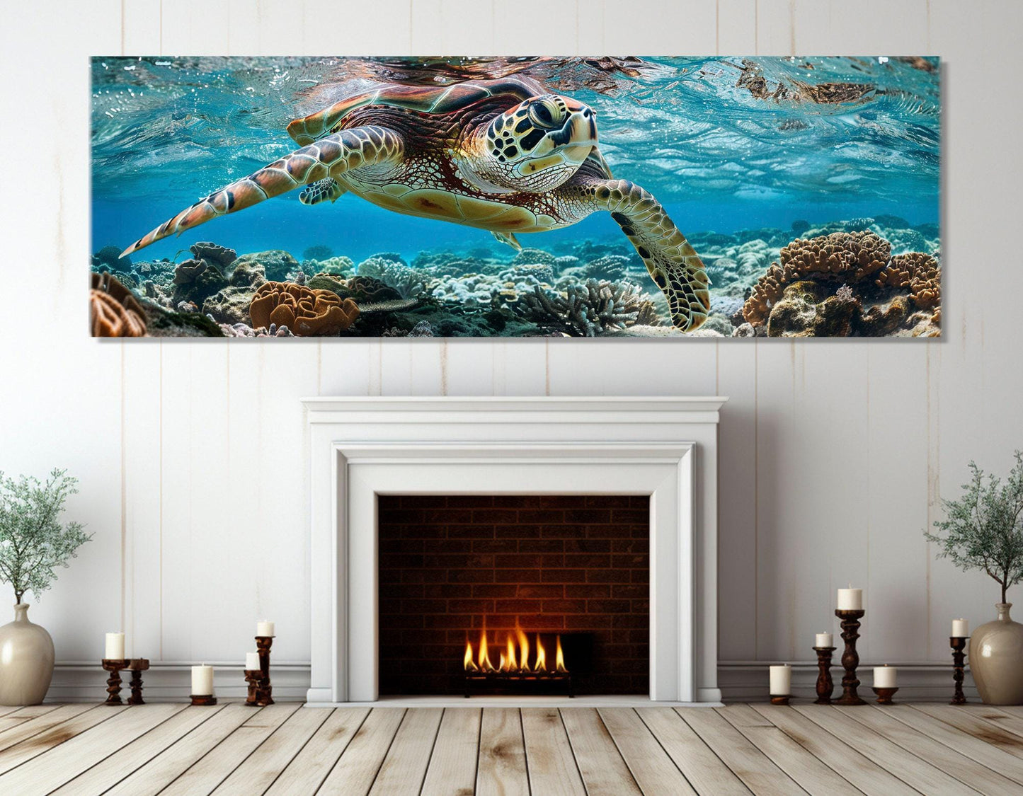 Sea Turtle Canvas Print - Framed Canvas Art | Ready to Hang Wall Decor