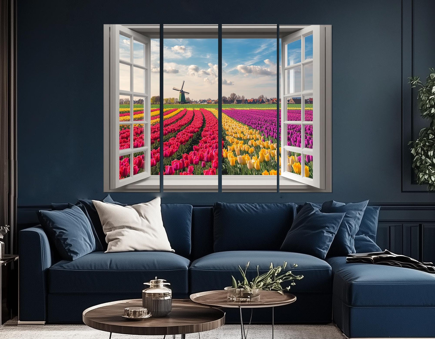 Tulip Field Canvas Print – Open Window Wall Art | Floral Wall Art, Framed & Ready to Hang