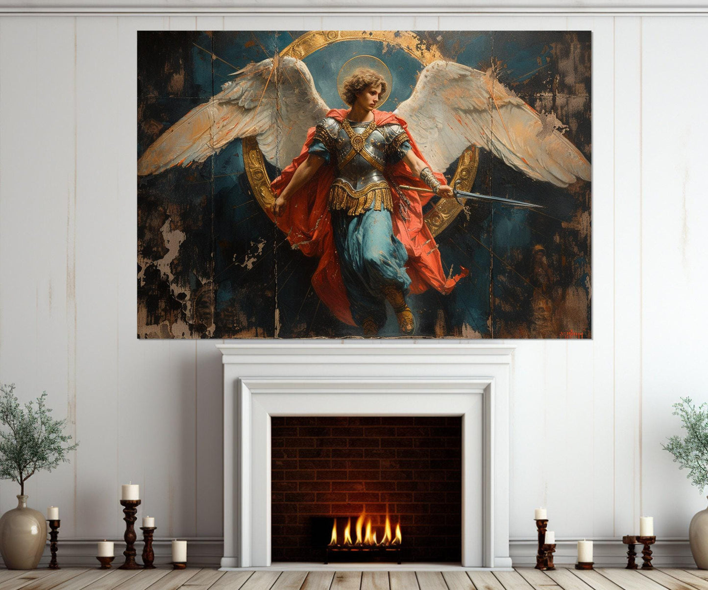 Saint Michael Canvas Print - Christian Wall Art | Ready to Hang Gallery Wrapped Canvas