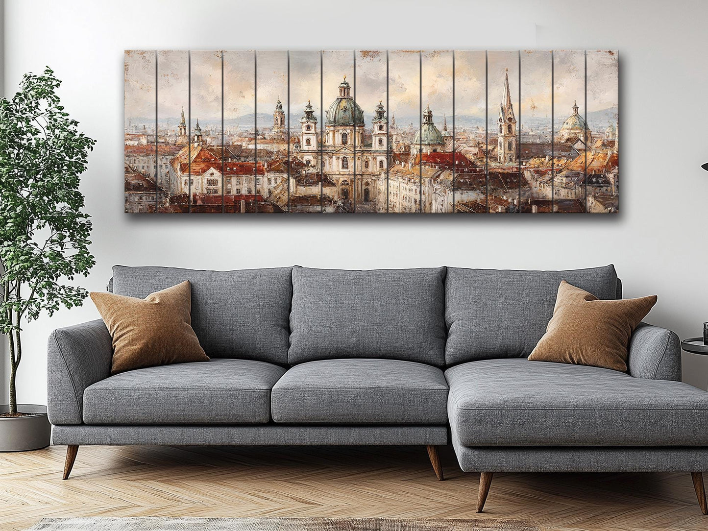 Vienna Wood Print – Rustic Wall Art Featuring St. Stephen’s Cathedral on Distressed Wood Panel