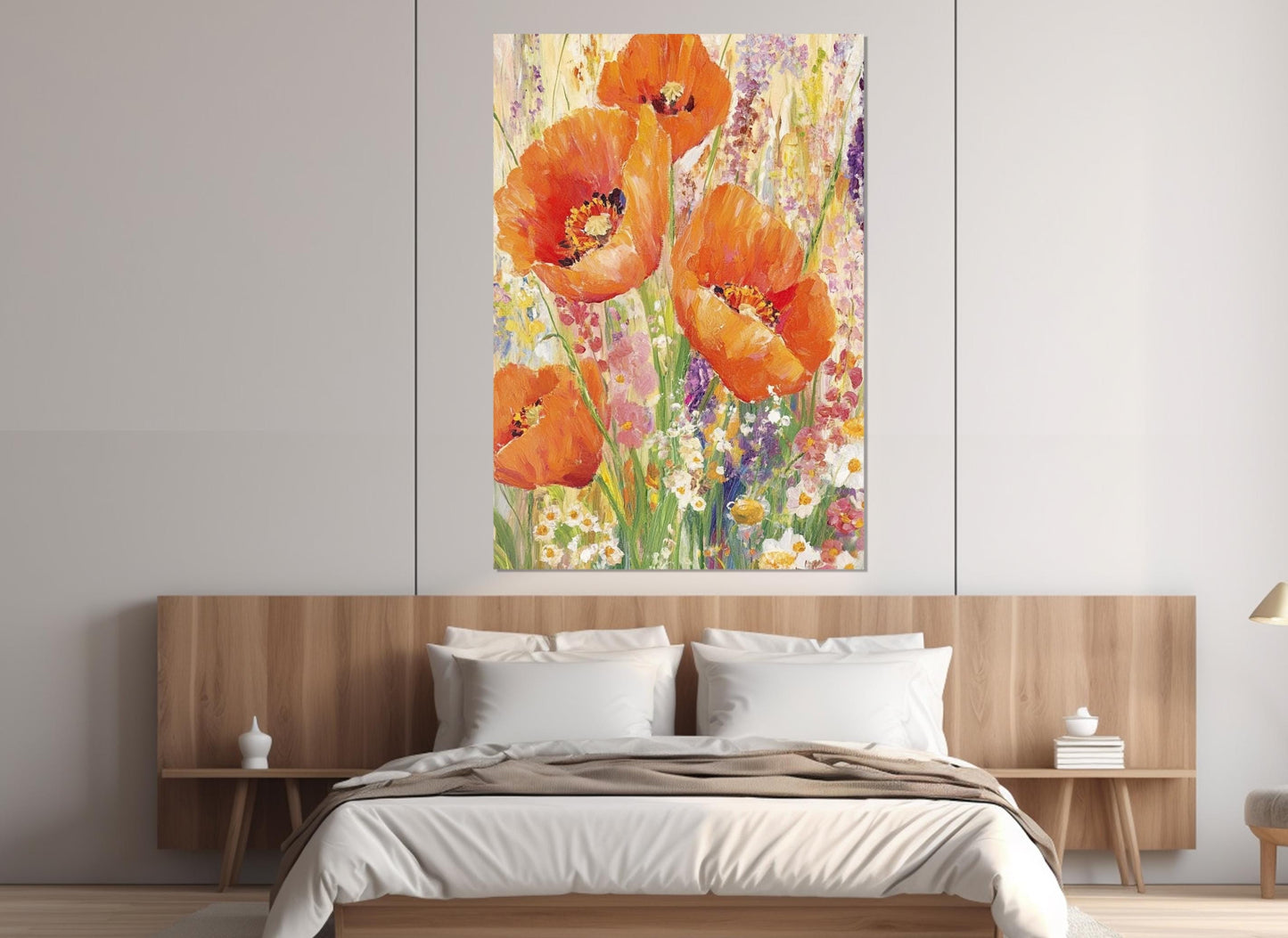 Poppy Flowers Canvas Abstract Floral Wall Art – Gallery Wrapped Cotton Print