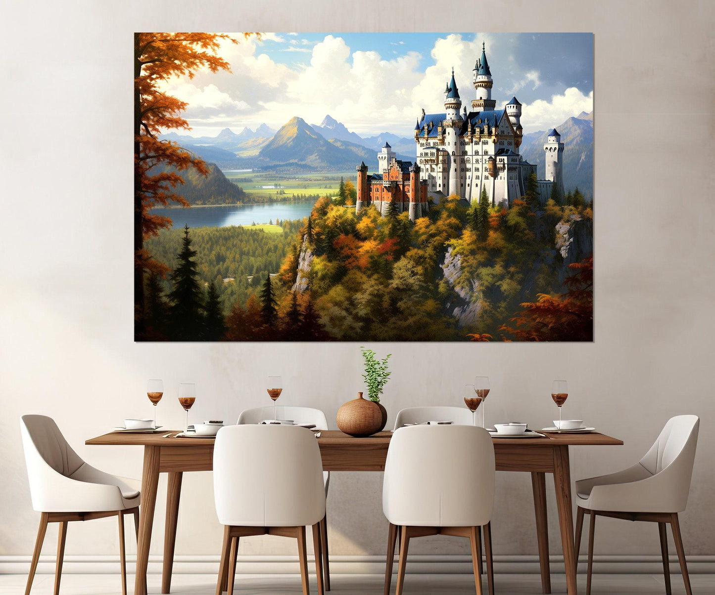 Neuschwanstein Castle Canvas – Framed Castle Wall Art | Ready to Hang Large Poster