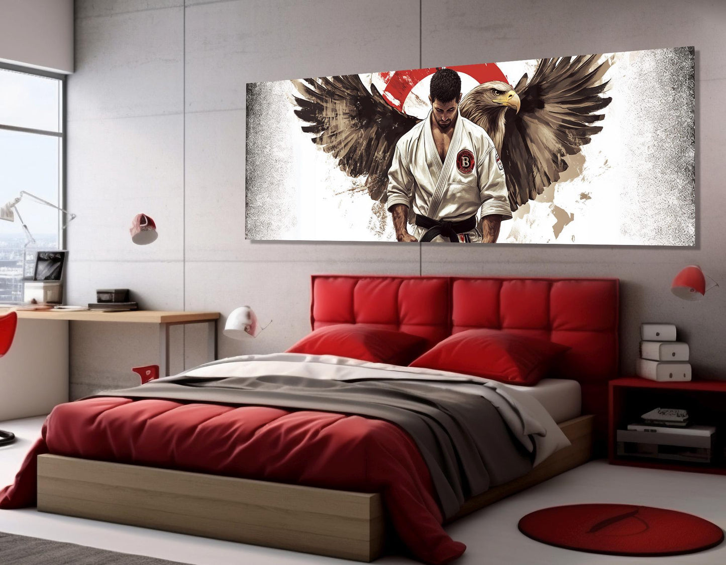 Jiu-Jitsu Wall Art – Abstract Martial Art Decor | Framed Canvas Print Ready to Hang