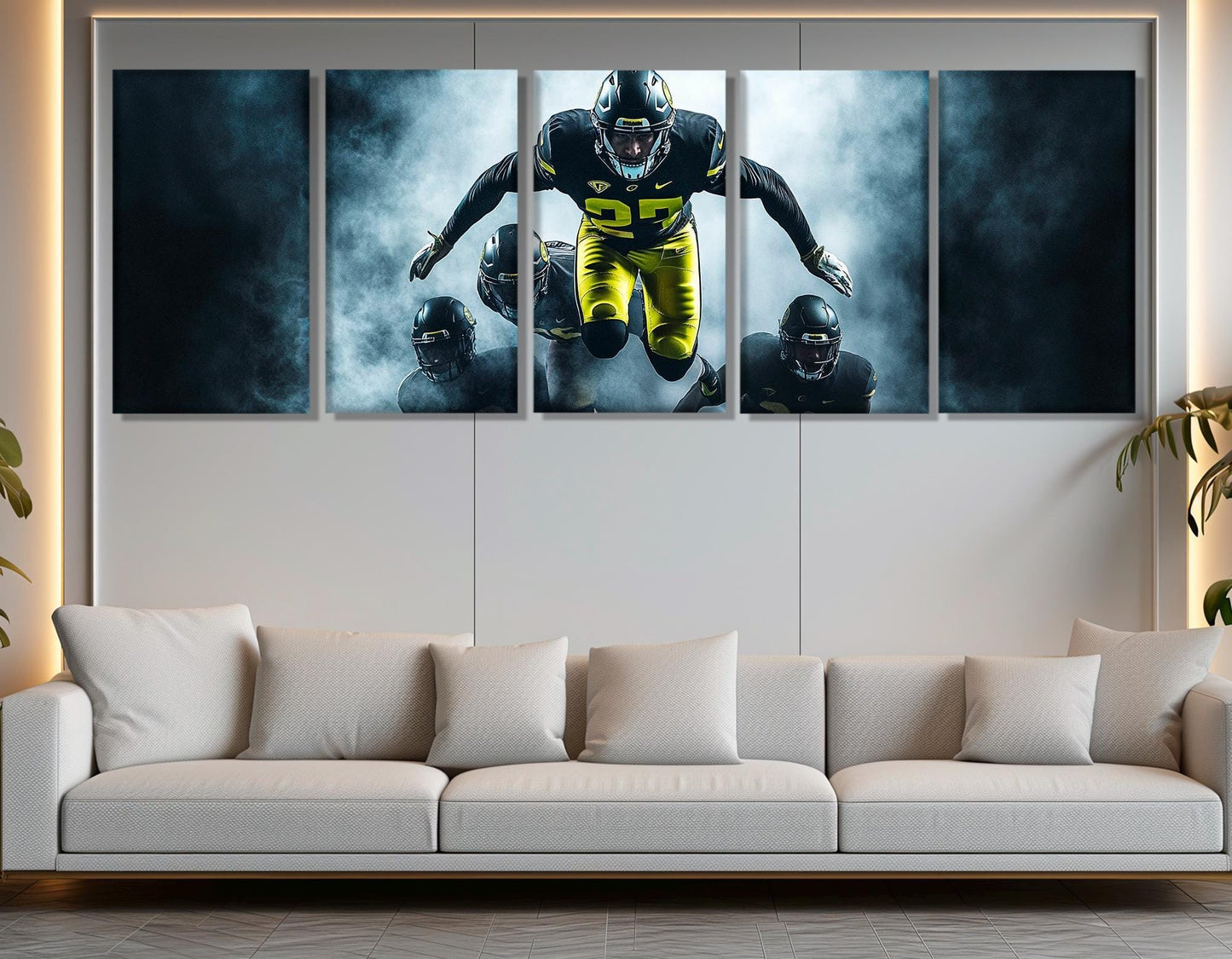 Abstract Football Wall Art, American Football Canvas Print, Framed and Ready to Hang