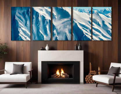 Mountain Canvas Print – Abstract Winter Wall Art | Framed Cotton Canvas, Ready to Hang