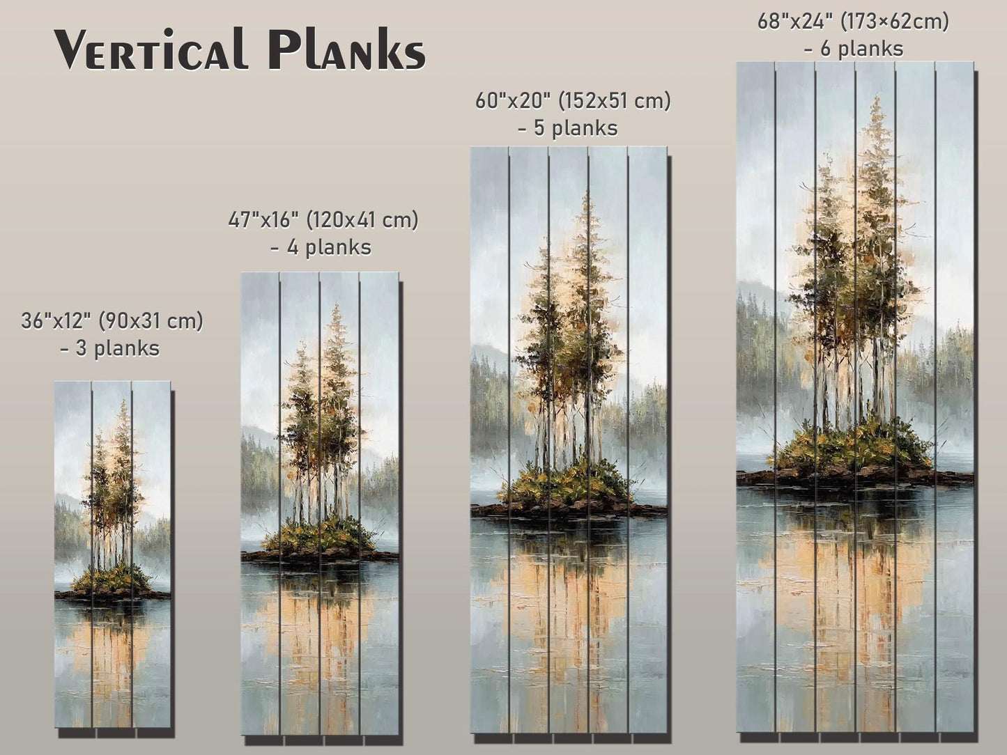 Rustic Wood Wall Art – Scenic Wood Landscape Print With Natural Texture