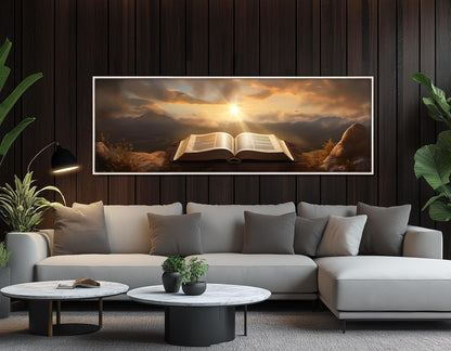 Holy Bible Canvas Print – Framed Bible Art | Ready to Hang Religious Wall Decor