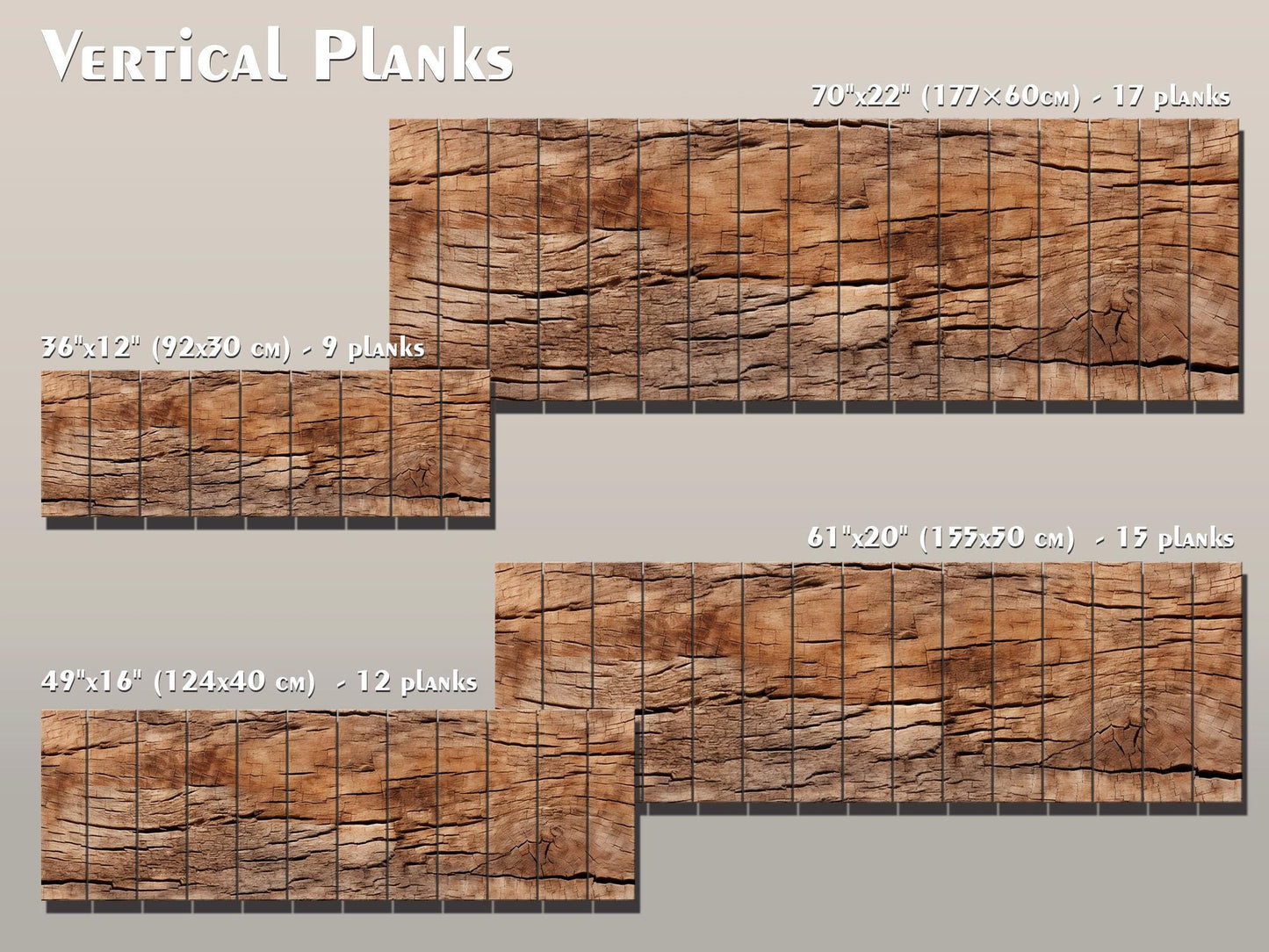Wood Texture Print – Rustic Wall Art on Natural Wood Planks with Tree Bark Design