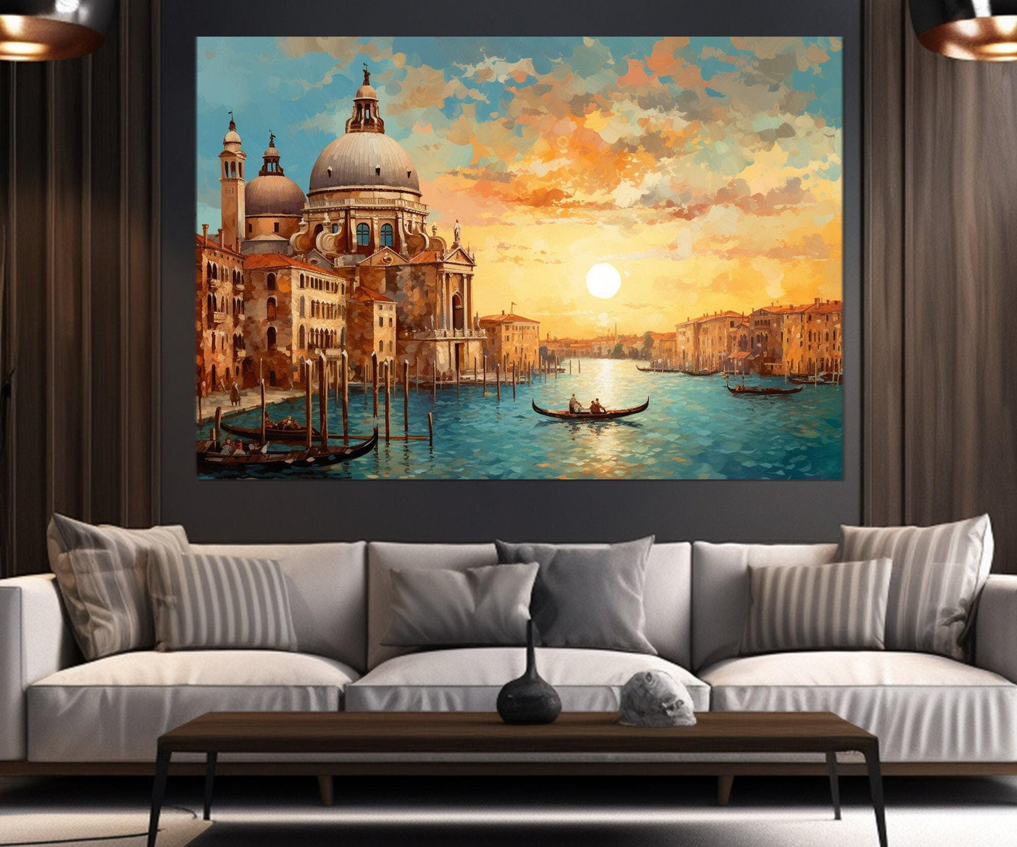 Venice Canvas Print - Abstract Vintage Venice Wall Art | Framed, Ready to Hang
