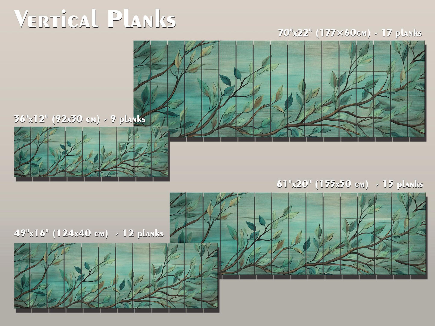 Wood Wall Art – Large Rustic Wildflower Print on Smooth Linden Planks