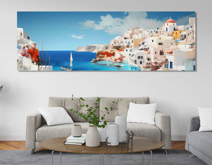 Santorini Wall Art – Large Canvas Print, Gallery Wrapped & Ready to Hang