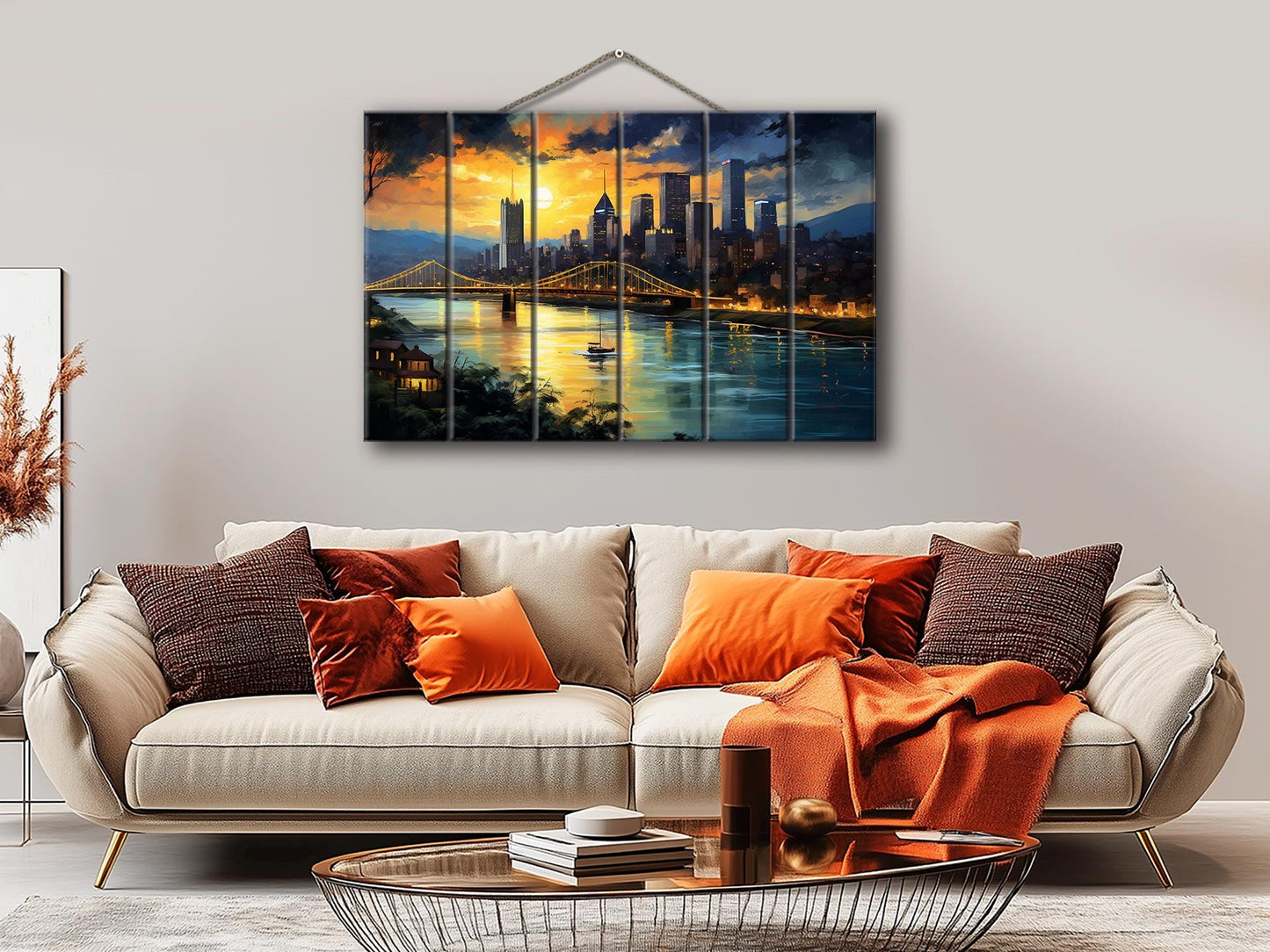 Pittsburgh Wall Art - Rustic Wood Wall Decor With Unique Grain & Fade Resistant Print