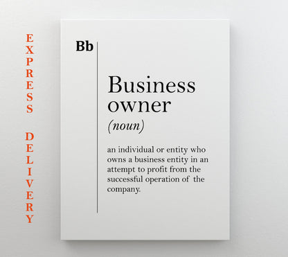 Business Owner Canvas Print – Framed Motivational Office Art | Ready to Hang