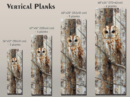 Owl Wall Art – Rustic Wood Print on Birch Bark | Textured Impasto Mixed Media Decor