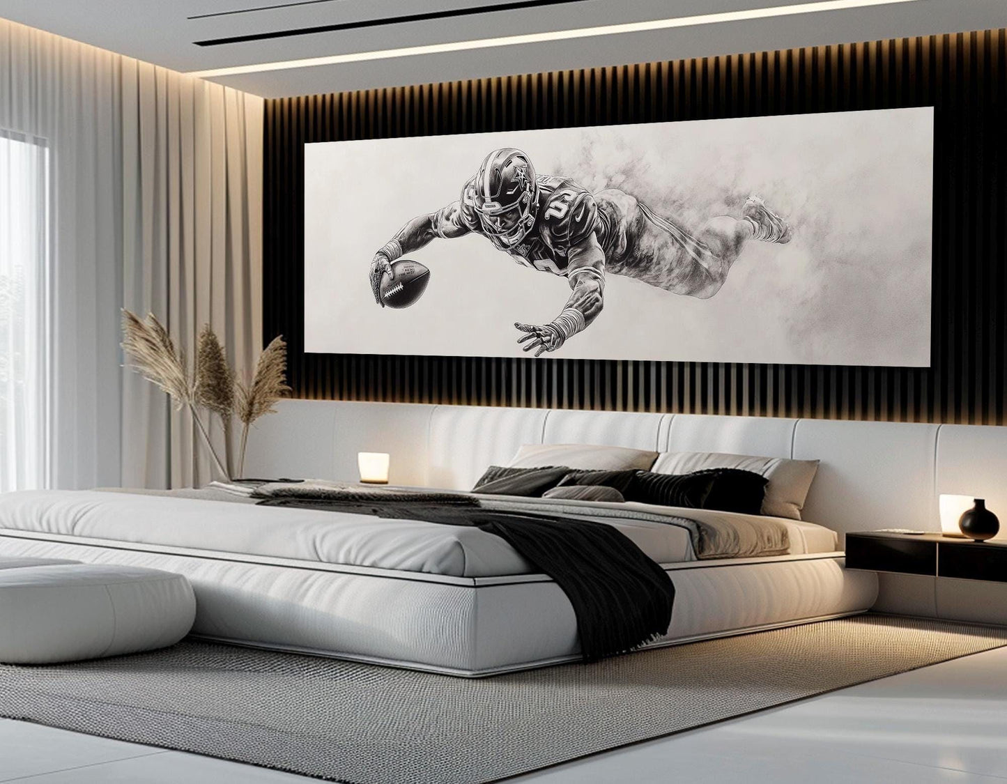 Touchdown Canvas Print, Football Wall Art, Man Cave Wall Decor, Framed & Ready to Hang