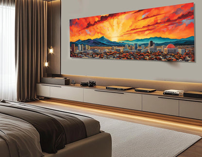San Jose Canvas Print – Large Framed Gallery Wrapped Canvas | Abstract Cityscape Wall Art