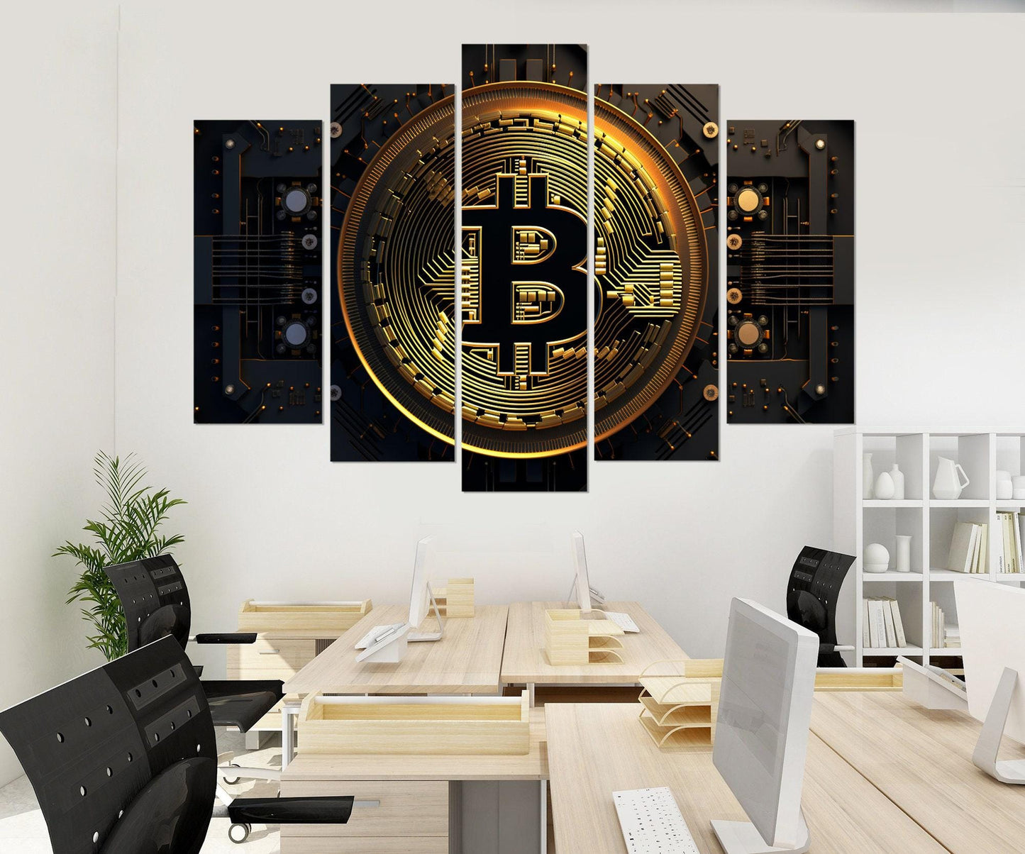 Bitcoin Canvas Print - Large Crypto Wall Art | Framed Cotton Canvas, Investor Gift