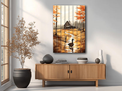 Rustic Farm Wall Art – Natural Wood Print | Farmhouse Rustic Decor