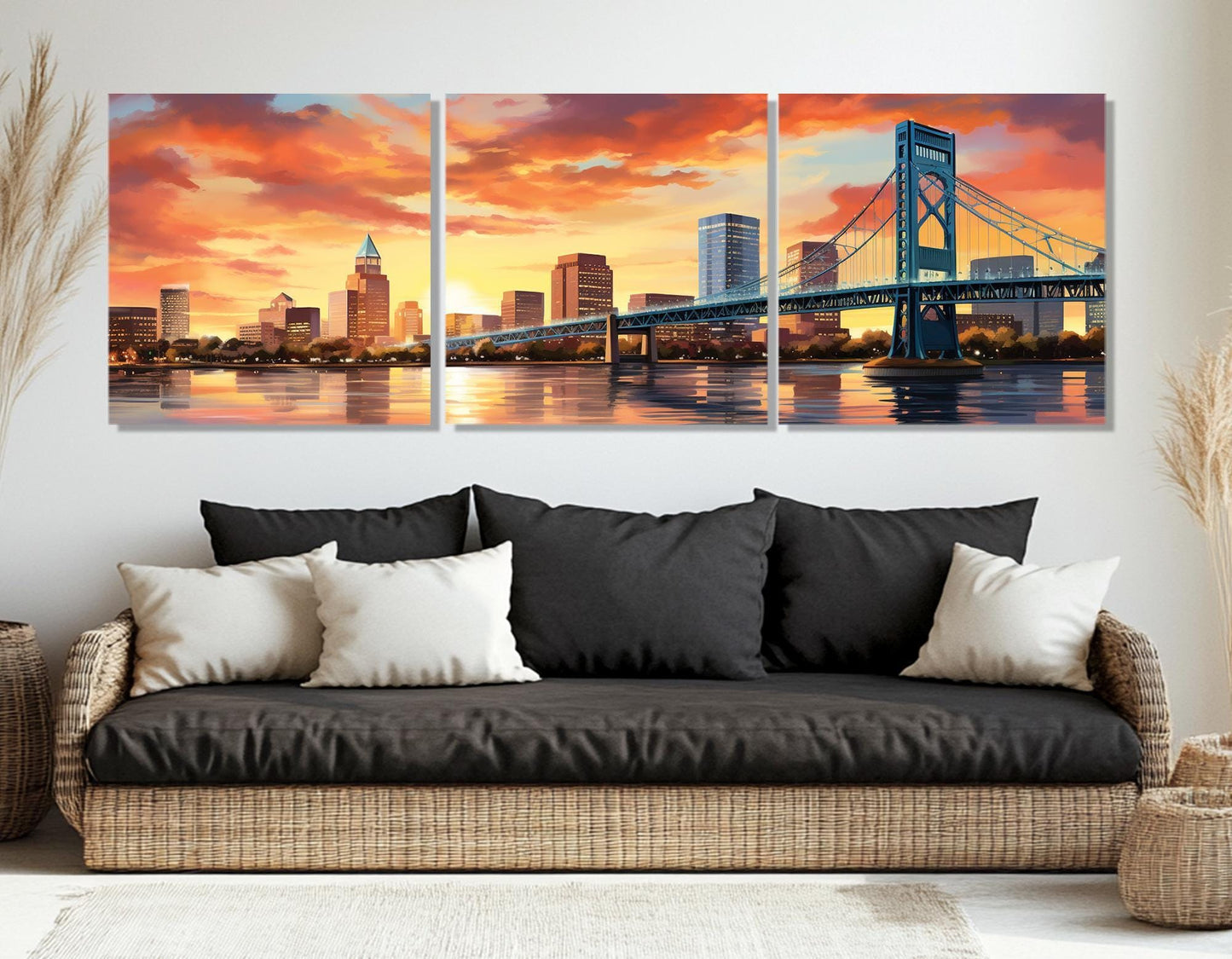 Jacksonville Canvas Print – Abstract City Painting | Gallery Wrapped Cotton Canvas Art