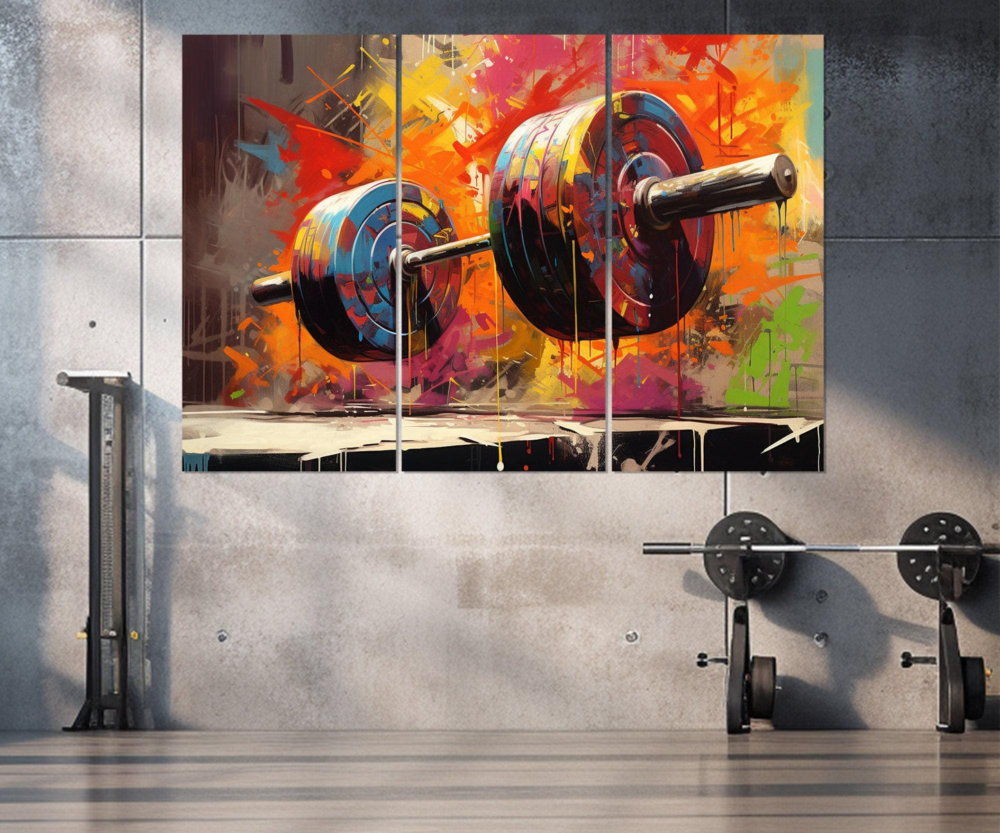 Weightlifting Canvas Print – Abstract Gym Wall Decor | Fitness Painting, Motivational Art