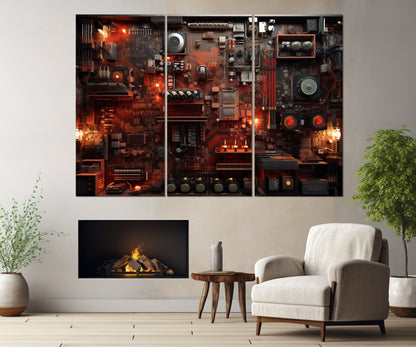Abstract Circuit Canvas – Modern Technology Print | High Quality Cotton Canvas Wall Art