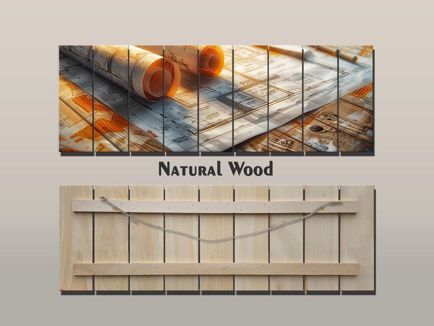 Wooden Wall Art – Natural Wood Print | Contemporary Architecture Print Decor