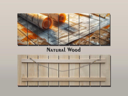 Wooden Wall Art – Natural Wood Print | Contemporary Architecture Print Decor