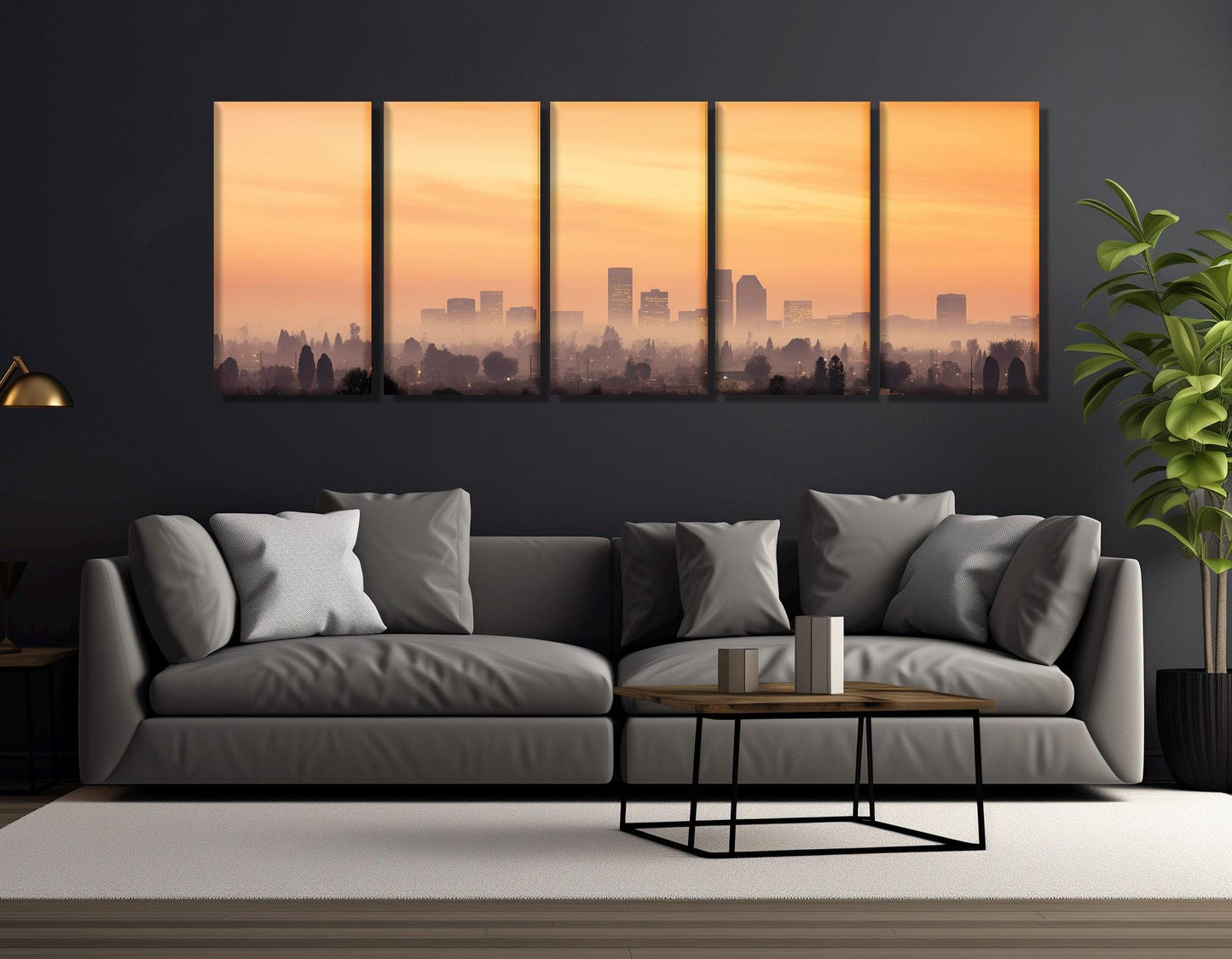Fresno Canvas Print – Abstract Fresno Skyline Painting | Framed & Ready to Hang