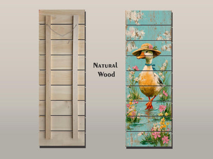 Rustic Wood Wall Art – Country Duck Decor on Wood Plank – Farmhouse Wall Art